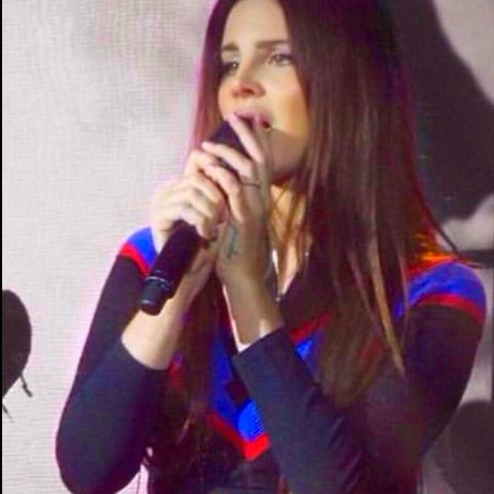 Rare LANA DEL REY Sandro Chevron Black Knit Dress (L) - Picture 12 of 14